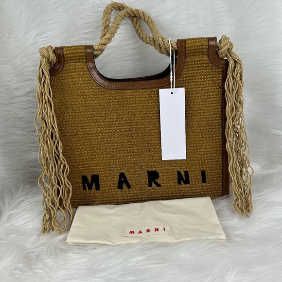Marni Marcel North-South Tote Bag /MARNI MARCEL RAFFIA NORTH SOUTH ROPE TOTE BAG - Picture 1 of 11